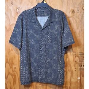 Todd Snyder New York Shirt Men's XXL Gray Cotton Linen Geometric Breathable